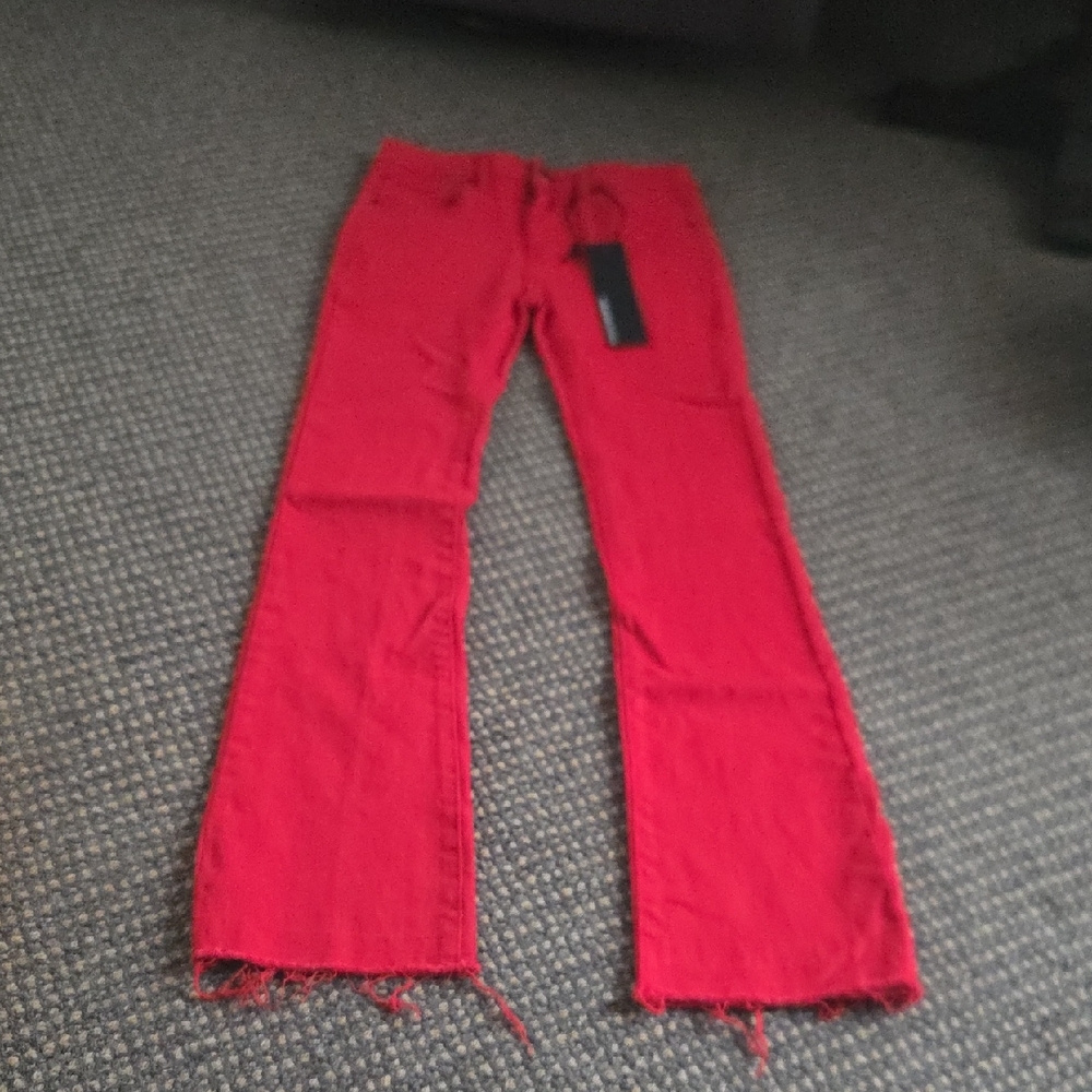 Vibrant Red Flare Jeans f